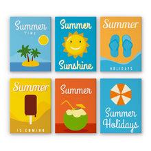 Laden Sie das Bild in den Galerie-Viewer, Malen nach Zahlen – 6-Leinwand-Set | Sommer-Urlaubs-Poster Figured'Art
