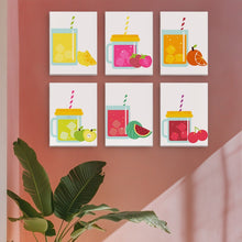 Laden Sie das Bild in den Galerie-Viewer, Mini Malen nach Zahlen 15x20cm (6 Stück) - Sprudelnde Fruchtgetränke