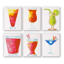 Laden Sie das Bild in den Galerie-Viewer, Malen nach Zahlen – 6-Leinwand-Set | Bunte Cocktails Figured'Art