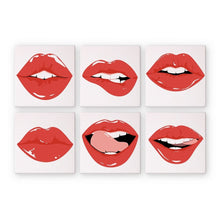 Laden Sie das Bild in den Galerie-Viewer, Malen nach Zahlen – 6-Leinwand-Set | Rote Lippen Figured'Art