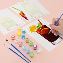 Laden Sie das Bild in den Galerie-Viewer, Mini Malen nach Zahlen 15x20cm (6 Stück) - Sommerliche Bunte Cocktails
