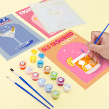 Laden Sie das Bild in den Galerie-Viewer, Mini Malen nach Zahlen 15x20cm (6 Stück) - Moderne Bar-Mixologie-Kunst Serie 4