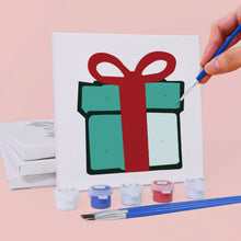 Laden Sie das Bild in den Galerie-Viewer, Mini Malen nach Zahlen 15x15cm (4 Stück) - Klassische Weihnachtssymbole 2