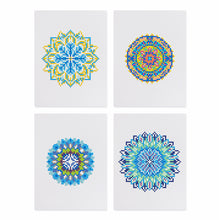 Laden Sie das Bild in den Galerie-Viewer, Mini Diamond Painting 15x20 cm (4 Stück) - Kristallmandalas in Blau