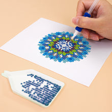 Laden Sie das Bild in den Galerie-Viewer, Mini Diamond Painting 15x20 cm (4 Stück) - Kristallmandalas in Blau