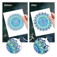 Laden Sie das Bild in den Galerie-Viewer, Mini Diamond Painting 15x20 cm (4 Stück) - Kristallmandalas in Blau