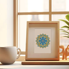 Laden Sie das Bild in den Galerie-Viewer, Mini Diamond Painting 15x20 cm (4 Stück) - Kristallmandalas in Blau