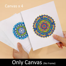 Laden Sie das Bild in den Galerie-Viewer, Mini Diamond Painting 15x20 cm (4 Stück) - Kristallmandalas in Blau