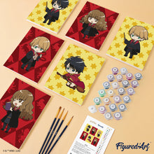 Laden Sie das Bild in den Galerie-Viewer, Mini Malen nach Zahlen 15x20 cm (6 Stück) - Das Gryffindor-Trio von Harry Potter
