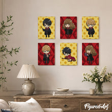 Laden Sie das Bild in den Galerie-Viewer, Mini Malen nach Zahlen 15x20 cm (6 Stück) - Das Gryffindor-Trio von Harry Potter