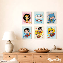 Laden Sie das Bild in den Galerie-Viewer, Mini Serie Malen nach Zahlen 15x20 cm (6 Stück) - Kleine Superhelden DC