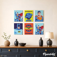 Laden Sie das Bild in den Galerie-Viewer, Mini Serie Malen nach Zahlen 15x20 cm (6 Stück) - Batman und Superman