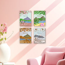 Laden Sie das Bild in den Galerie-Viewer, Mini Malen nach Zahlen 15x20cm (4 Stück) - Frühling Sommer Herbst Winter Kunstset