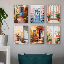Laden Sie das Bild in den Galerie-Viewer, Mini Malen nach Zahlen 15x20cm (6 Stück) - Europäische Architektur und Blumen