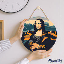 Laden Sie das Bild in den Galerie-Viewer, Malen nach Zahlen auf Holzscheibe - Mona Lisa