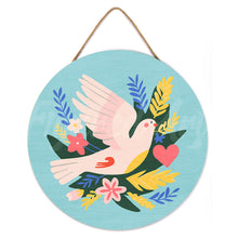 Laden Sie das Bild in den Galerie-Viewer, Malen nach Zahlen auf Holzscheibe - Vogel und Blumen