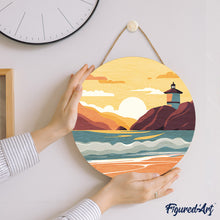 Laden Sie das Bild in den Galerie-Viewer, Malen nach Zahlen auf Holzscheibe - Malibu 2