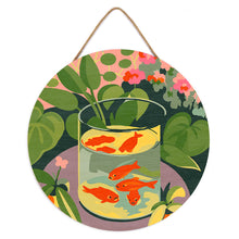 Laden Sie das Bild in den Galerie-Viewer, Malen nach Zahlen auf Holzscheibe - Die Goldfische - Matisse