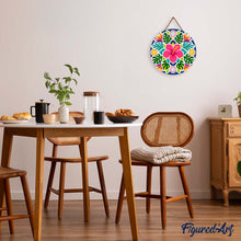 Laden Sie das Bild in den Galerie-Viewer, Malen nach Zahlen auf Holzscheibe - Hibiskus-Mandala