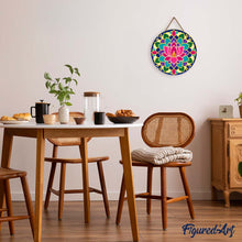 Laden Sie das Bild in den Galerie-Viewer, Malen nach Zahlen auf Holzscheibe - Lotus-Mandala