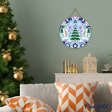 Laden Sie das Bild in den Galerie-Viewer, Malen nach Zahlen auf Holzscheibe - Weihnachts-Mandala