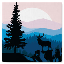 Laden Sie das Bild in den Galerie-Viewer, Mini Malen nach Zahlen mit Rahmen - Majestätischer Hirsch und Landschaft