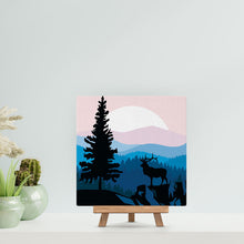 Laden Sie das Bild in den Galerie-Viewer, Mini Malen nach Zahlen mit Rahmen - Majestätischer Hirsch und Landschaft