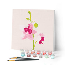 Laden Sie das Bild in den Galerie-Viewer, Mini Malen nach Zahlen mit Rahmen 20x20cm - Orchidee
