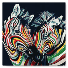 Laden Sie das Bild in den Galerie-Viewer, Mini Malen nach Zahlen mit Rahmen - Buntes Zebrapaar