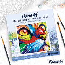 Laden Sie das Bild in den Galerie-Viewer, Mini Malen nach Zahlen mit Rahmen - Katze Pop Art
