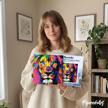 Laden Sie das Bild in den Galerie-Viewer, Mini Malen nach Zahlen mit Rahmen - Löwe Pop Art