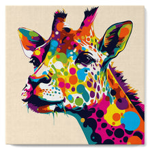 Laden Sie das Bild in den Galerie-Viewer, Mini Malen nach Zahlen mit Rahmen - Abstrakte Pop Art Giraffe