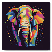 Laden Sie das Bild in den Galerie-Viewer, Mini Malen nach Zahlen mit Rahmen - Abstrakter Pop Art Elefant
