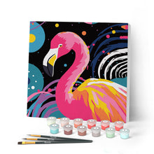 Laden Sie das Bild in den Galerie-Viewer, Mini Malen nach Zahlen mit Rahmen - Flamingo Abstrakt Pop Art