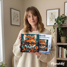 Laden Sie das Bild in den Galerie-Viewer, Mini Malen nach Zahlen mit Rahmen - Fantasie Fuchs mit Blumen
