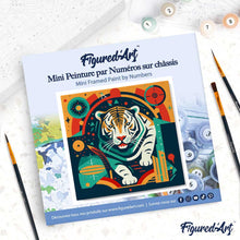 Laden Sie das Bild in den Galerie-Viewer, Mini Malen nach Zahlen mit Rahmen - Abstrakter Art-Deco-Tiger