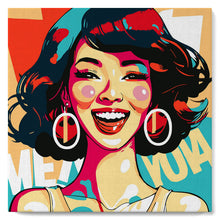 Laden Sie das Bild in den Galerie-Viewer, Mini Malen nach Zahlen mit Rahmen - Charmante Dame Pop Art
