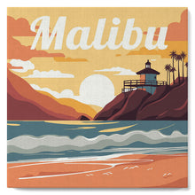 Laden Sie das Bild in den Galerie-Viewer, Mini Malen nach Zahlen mit Rahmen - Reiseplakat Malibu