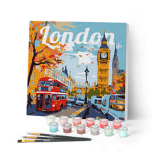 Laden Sie das Bild in den Galerie-Viewer, Mini Malen nach Zahlen mit Rahmen - Reiseplakat London