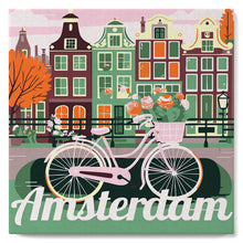 Laden Sie das Bild in den Galerie-Viewer, Mini Malen nach Zahlen mit Rahmen - Reiseplakat Amsterdam