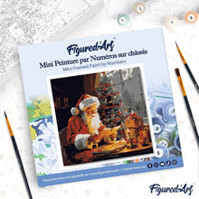 Laden Sie das Bild in den Galerie-Viewer, Mini Malen nach Zahlen mit Rahmen - Weihnachtsmann beim Lesen