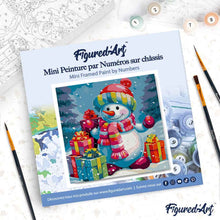 Laden Sie das Bild in den Galerie-Viewer, Mini Malen nach Zahlen mit Rahmen - Schneemann und Geschenke