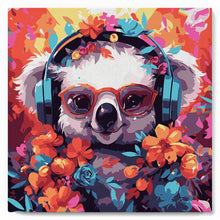 Laden Sie das Bild in den Galerie-Viewer, Mini Malen nach Zahlen mit Rahmen - Fantasie-Koala und Blumen