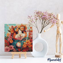 Laden Sie das Bild in den Galerie-Viewer, Mini Malen nach Zahlen mit Rahmen - Fantasie-Hamster und Blumen