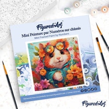 Laden Sie das Bild in den Galerie-Viewer, Mini Malen nach Zahlen mit Rahmen - Fantasie-Hamster und Blumen