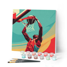 Laden Sie das Bild in den Galerie-Viewer, Mini Malen nach Zahlen mit Rahmen - Sportposter Basketball