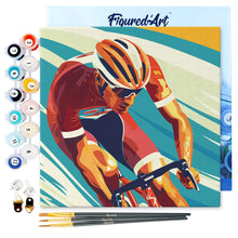Laden Sie das Bild in den Galerie-Viewer, Mini Malen nach Zahlen mit Rahmen - Sportposter Radfahren
