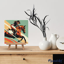 Laden Sie das Bild in den Galerie-Viewer, Mini Malen nach Zahlen mit Rahmen - Sportposter Reitsport
