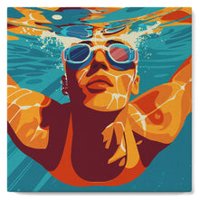 Laden Sie das Bild in den Galerie-Viewer, Mini Malen nach Zahlen mit Rahmen - Sportposter Schwimmen