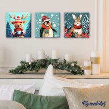 Laden Sie das Bild in den Galerie-Viewer, Mini Malen nach Zahlen mit Rahmen - Weihnachtshäschen